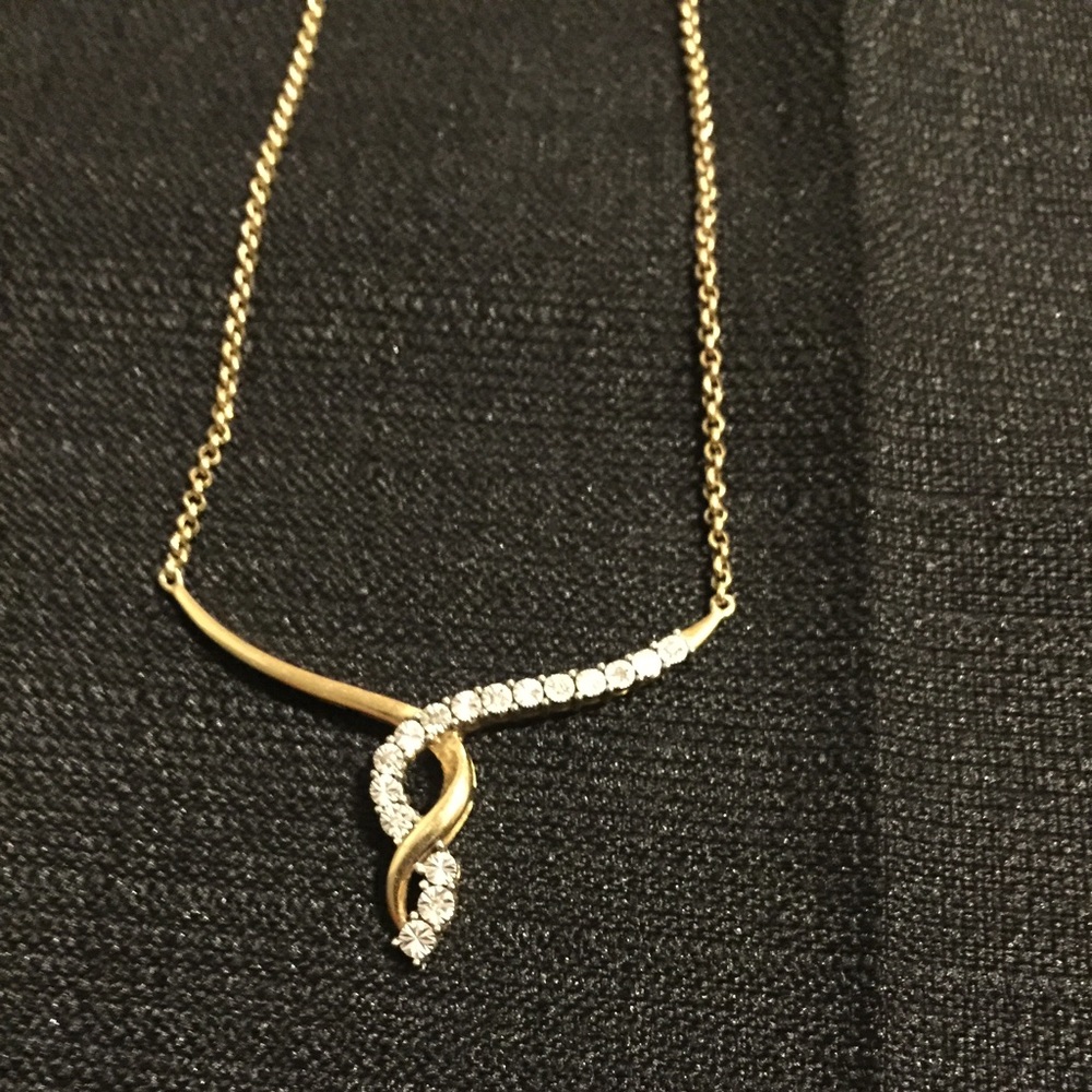 Gold-Tone Sterling Silver infinite half CZ