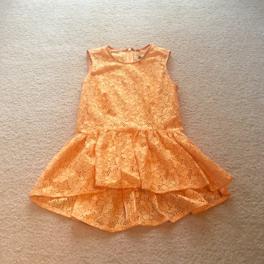 Orange lace peplum