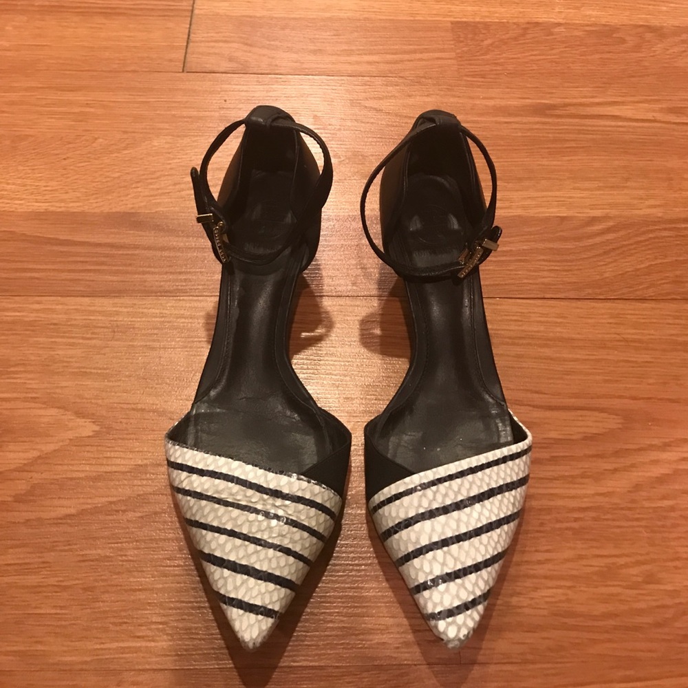 Tory Burch D'orsay Kitten Wedge with Ankle Strap