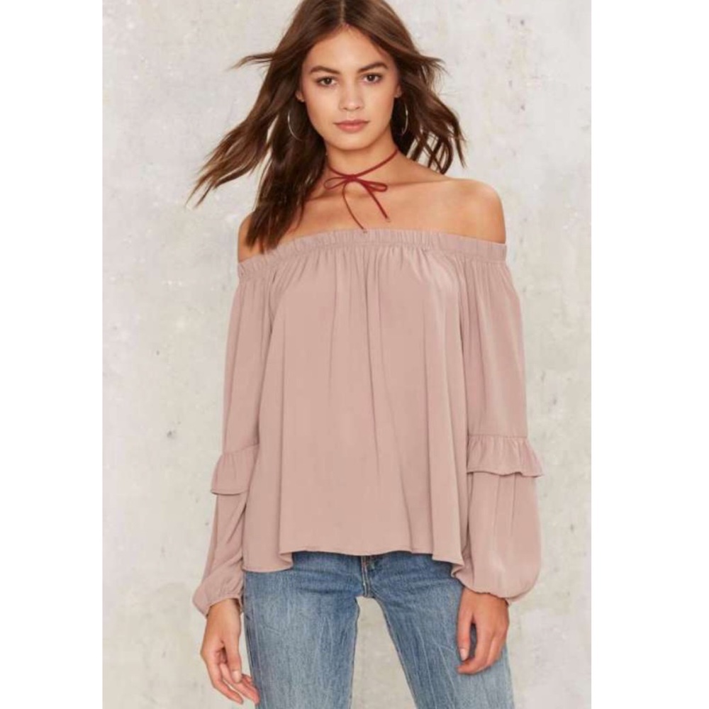 Mauve off the shoulder top