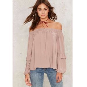 Mauve off the shoulder top