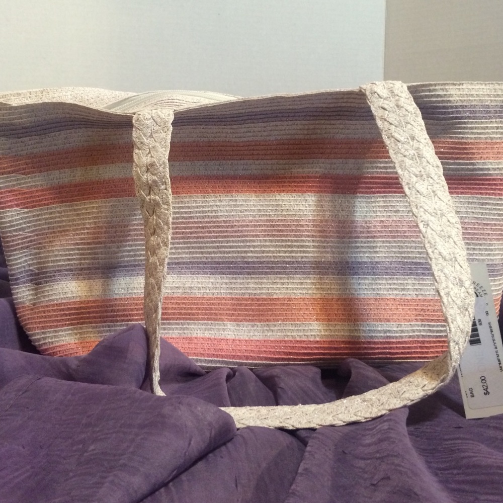 Pink & White (Med) Beach Tote