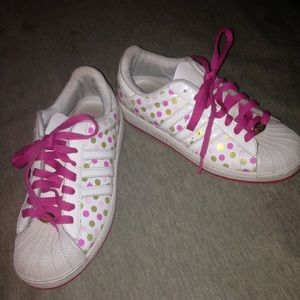 Adidas Polka Dot Sneakers SZ 7 Super Cute