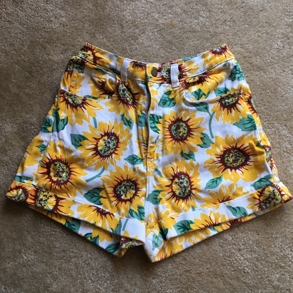 American Apparel high waisted sun flower shorts