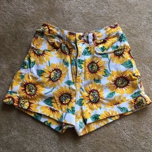 American Apparel high waisted sun flower shorts