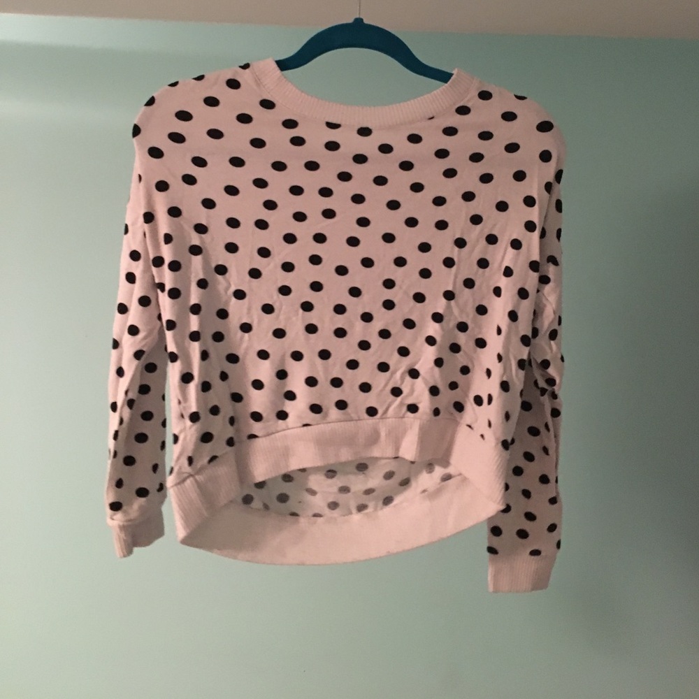 White and black polka dot sweater