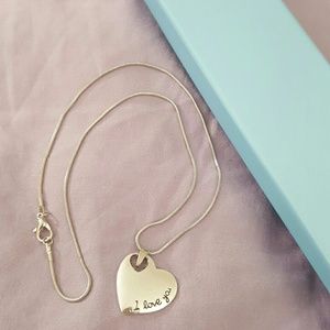 Sale ✔️I LOVE YOU HEART ON SNAKE CHAIN NECKLACE
