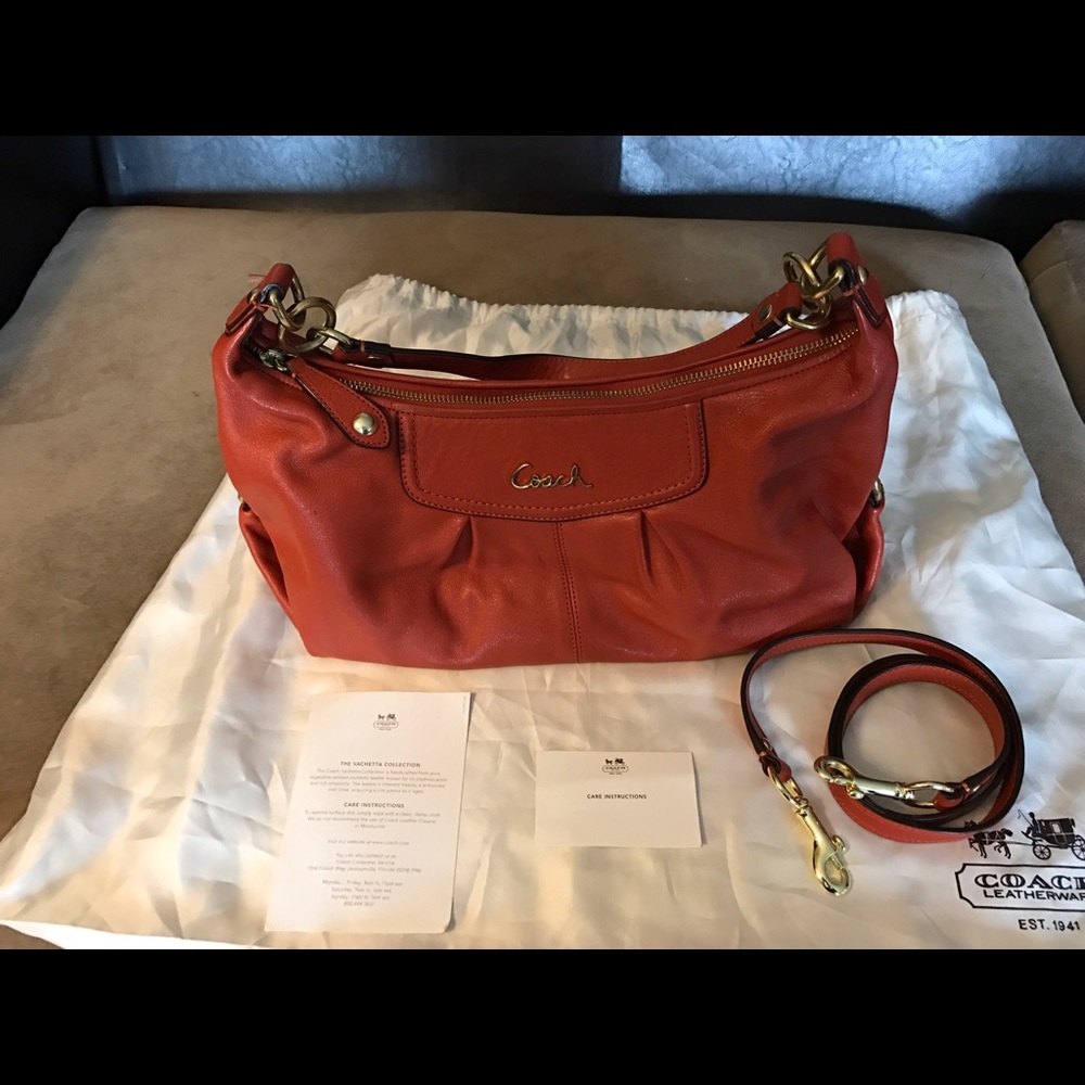 Authentic Coach Ashley Orange Hobo Purse 👛