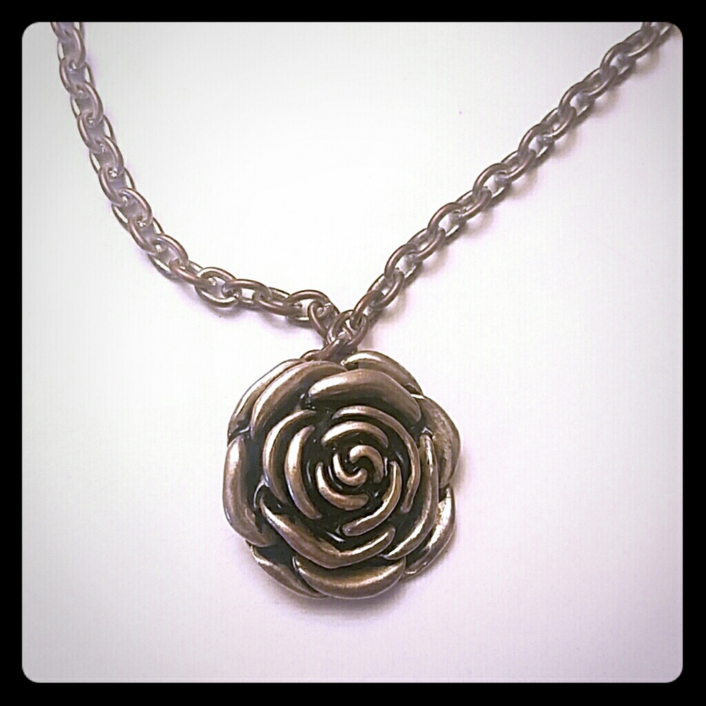 Rose Pendant with silver chain