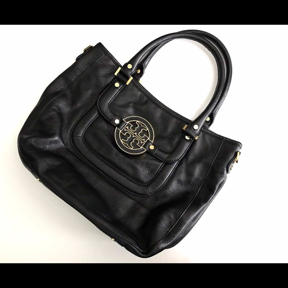 Tory Burch "Amanda" Leather Hobo in Black