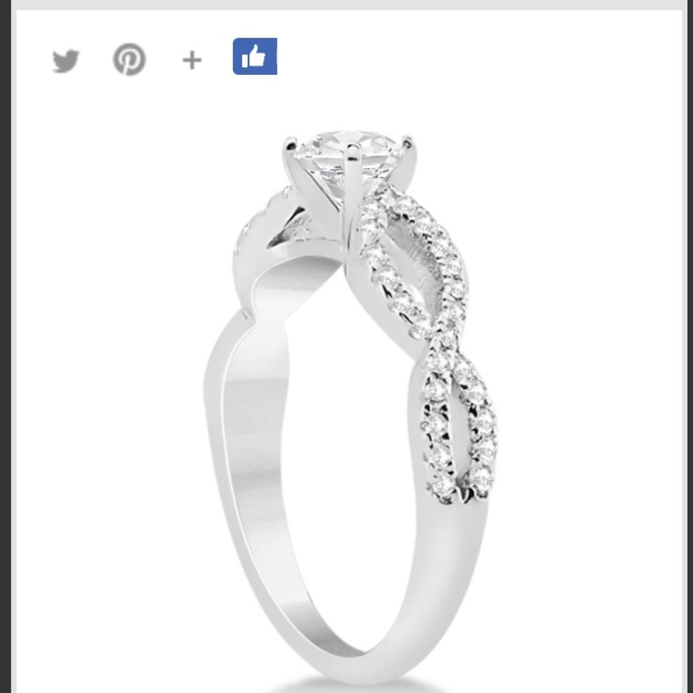 Infinity engagement ring setting