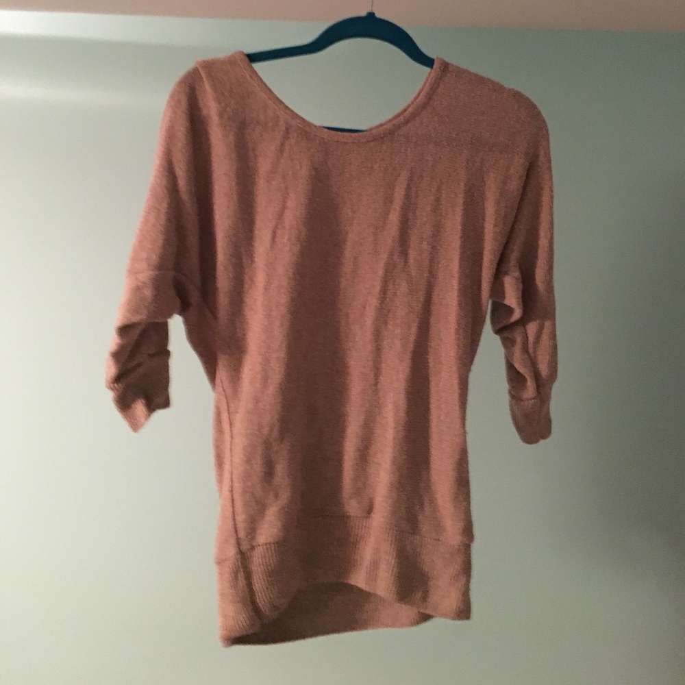 Tan 3/4 sleeve sweater