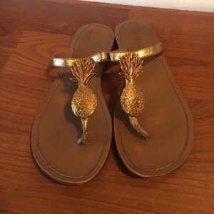 Gold Pineapple Flip Flops Lilly Pulitzer Target