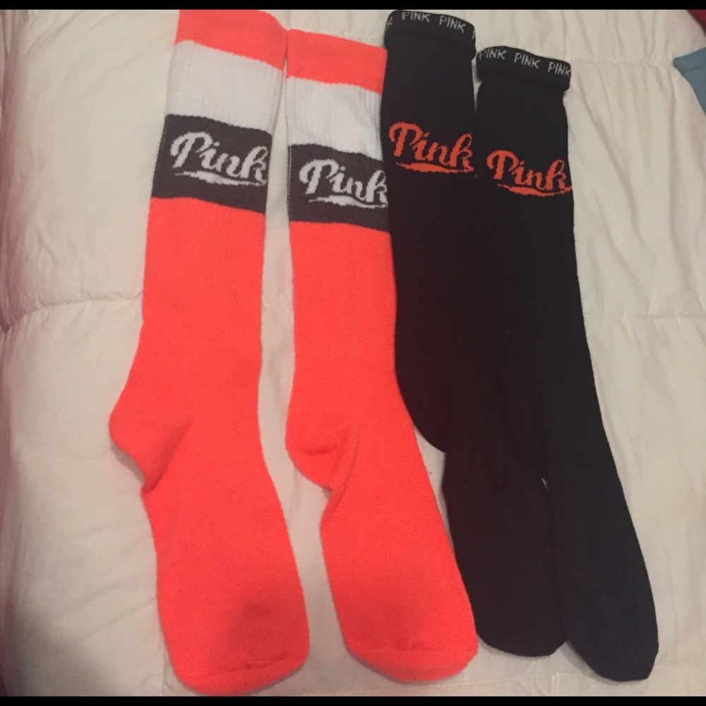 VS Pink knee high socks