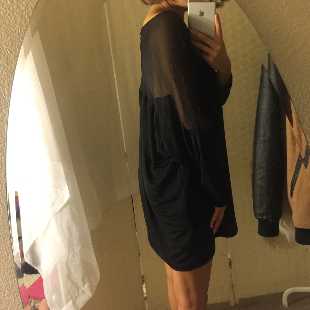 See through designed distressed chiffon dress - Picture 2 of 4