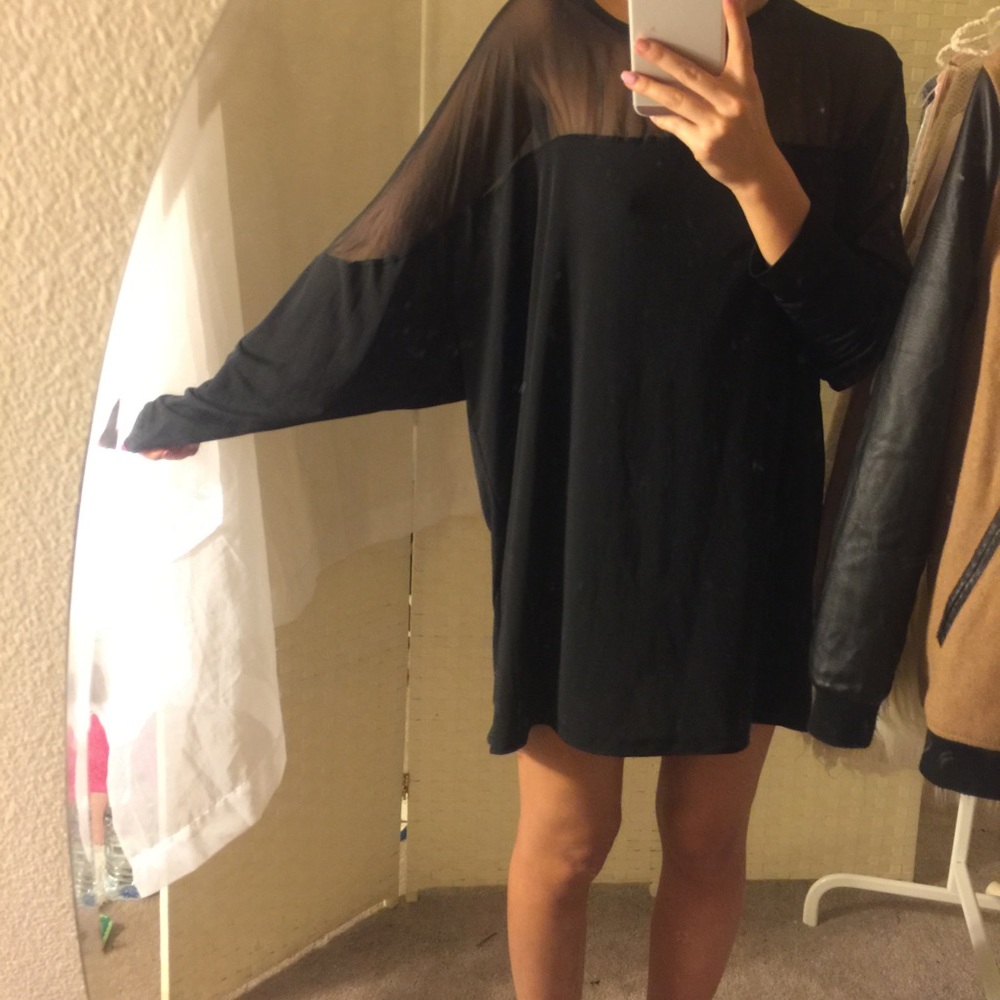 See through designed distressed chiffon dress - Picture 3 of 4