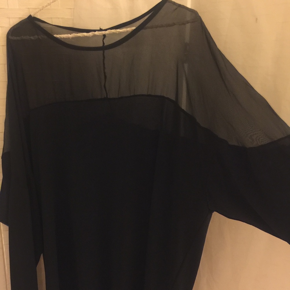See through designed distressed chiffon dress - Picture 4 of 4