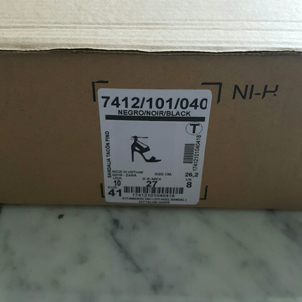 Zara Black Sexy Lace Up Heels with Gold Detail - Picture 8 of 8