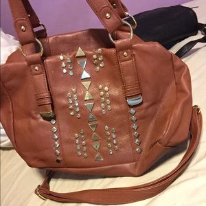 Steve Madden brown bag with gold accents