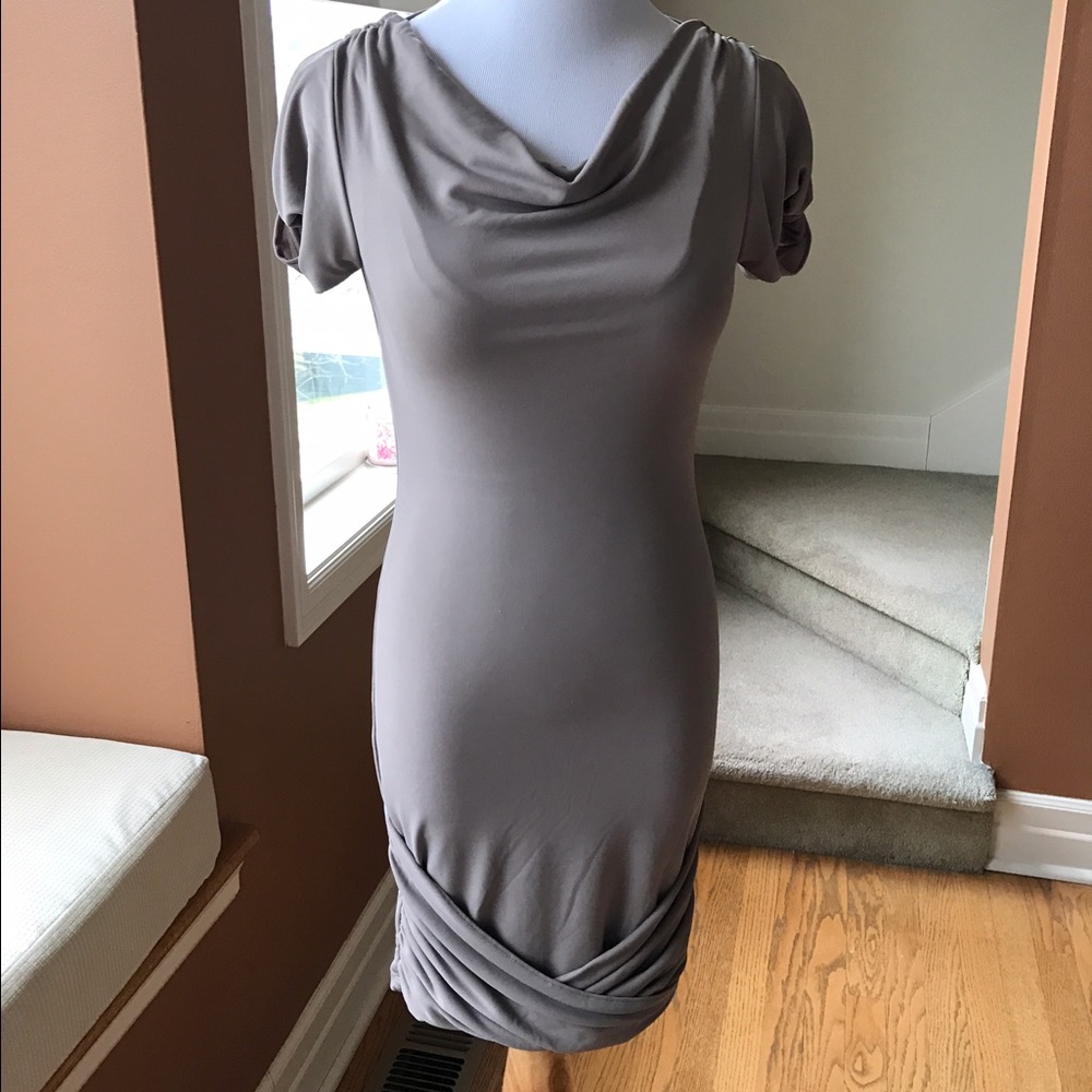 BCBG grey dress with sexy back