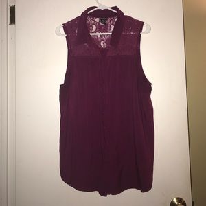 Purple button down blouse