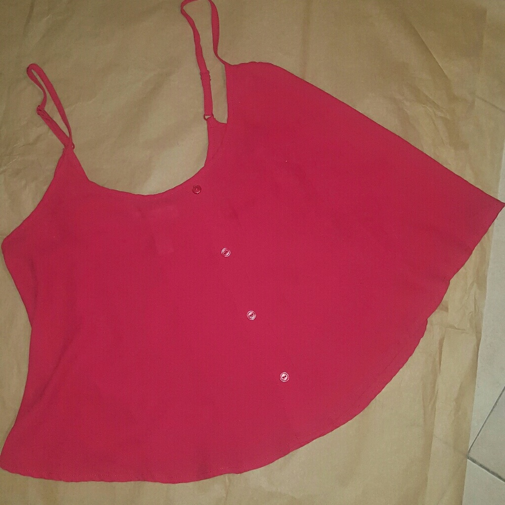 Red polyester top