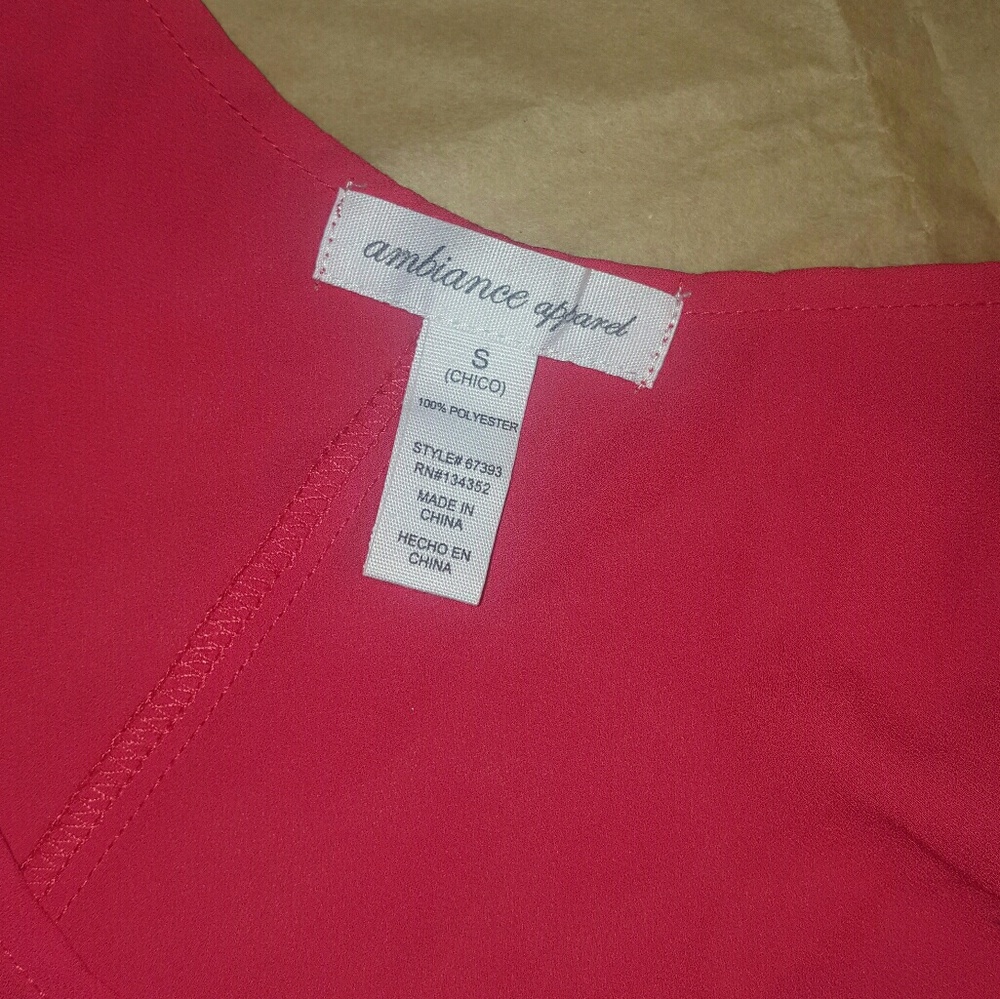Red polyester top - Picture 2 of 2