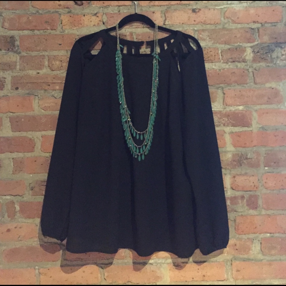 Black cut out top
