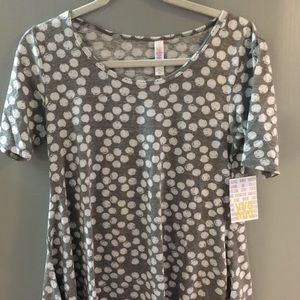 BNWT xxs Perfect Tee gray with white polka dots