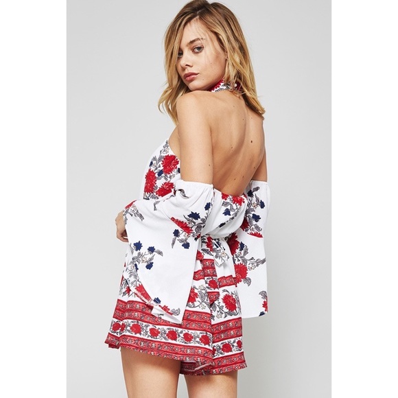 1 LEFT!! Promise Off Shoulder Romper with Choker - Picture 4 of 6