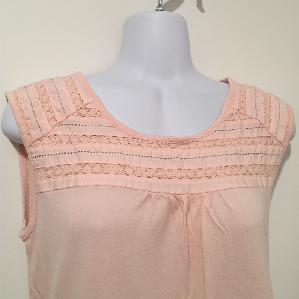 Lauren Conrad Blush Tank Tee w/Crochet Detail - Picture 3 of 4