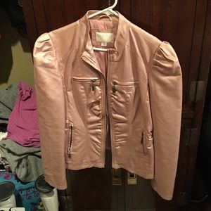 Pink faux leather jacket
