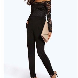 Off the shoulder jumpsuit!