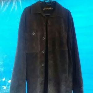 Brown suede leather jacket