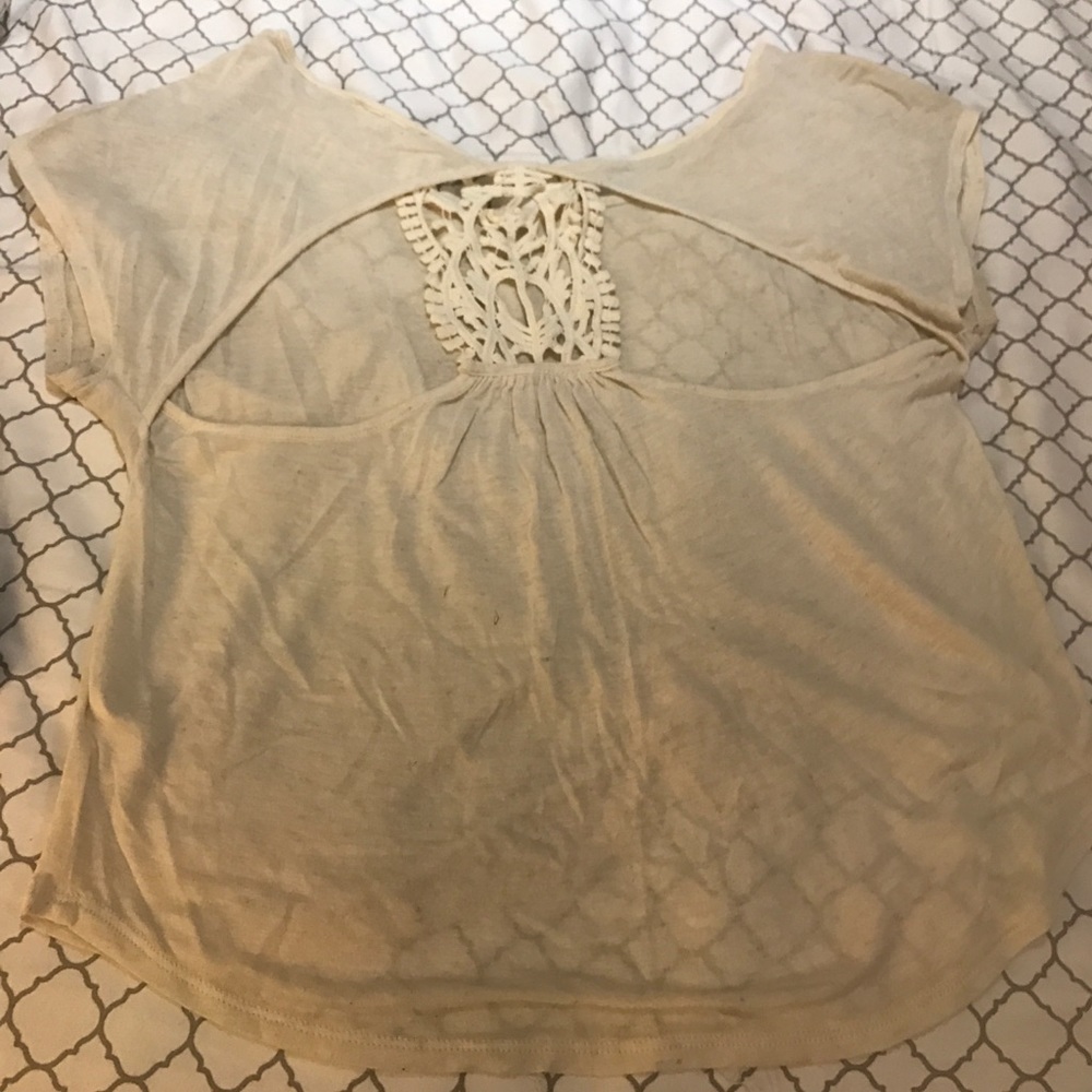 Sheer cream crop top