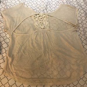 Sheer cream crop top