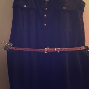 Brown faux leather belt