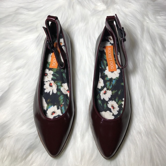 Burgundy Boxed In Mary Jane Loafer Flats - Picture 4 of 4