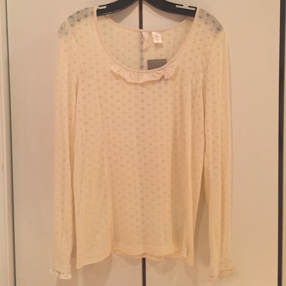Eloise Anthropologie Cream Pajama Top
