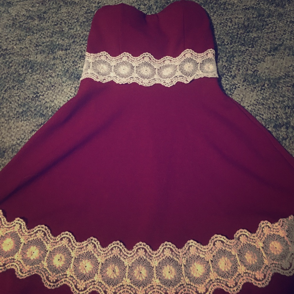 Red lace dress