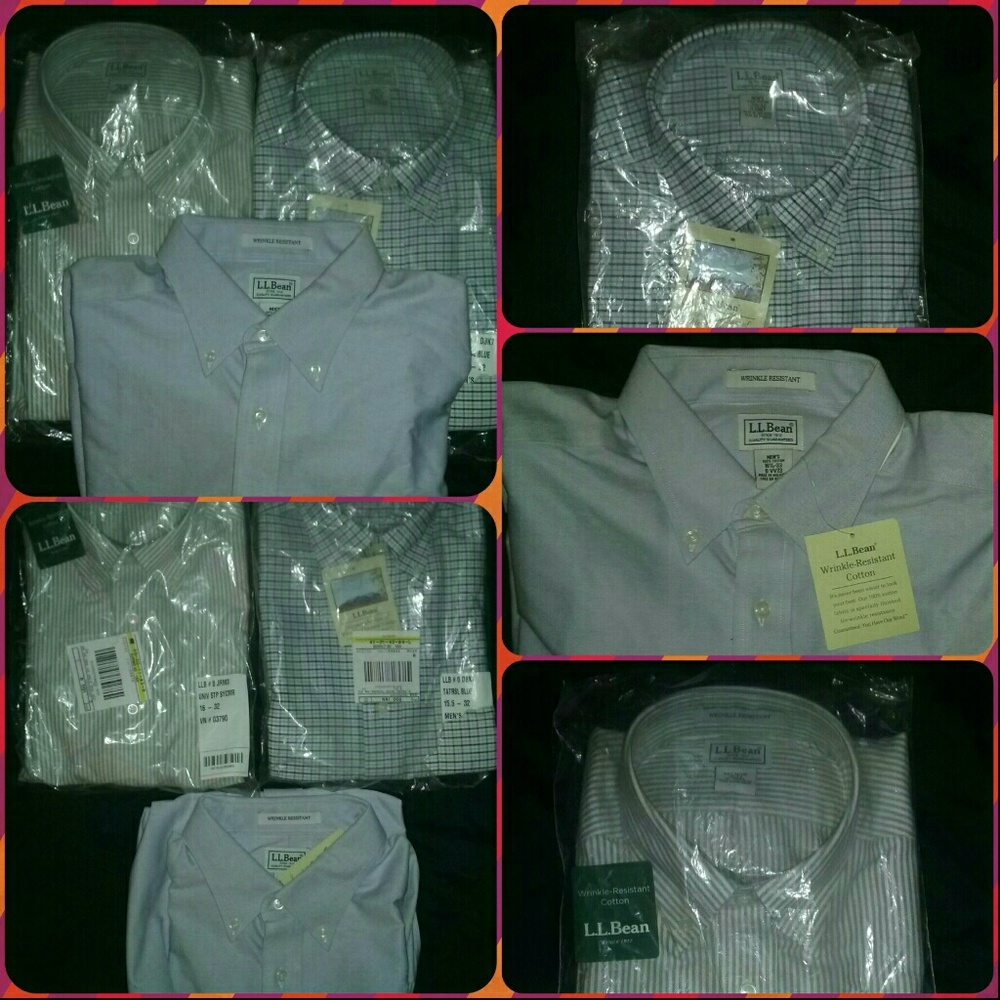 3-L.L Bean L-Sleeve Wrinkle Resistant, New w/ Tags