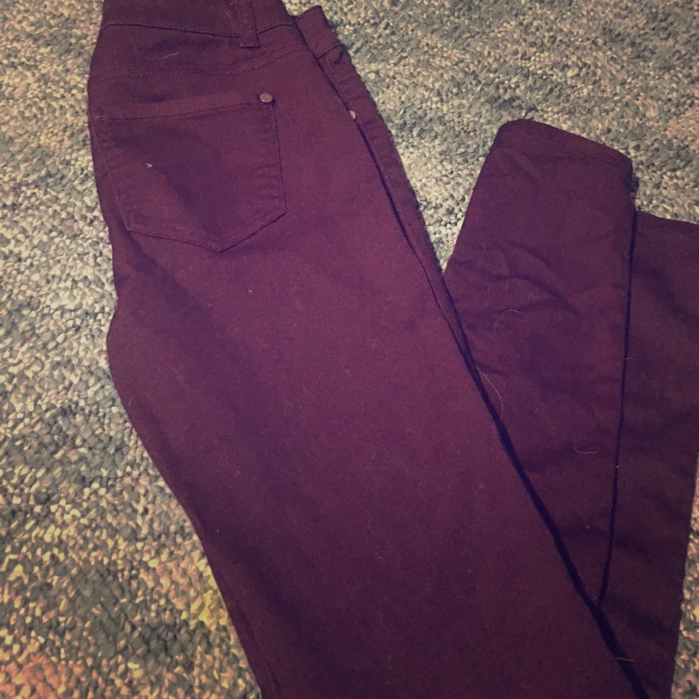 Maroon skinny jeans size 3