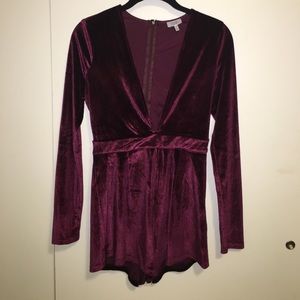 velvet long sleeve romper