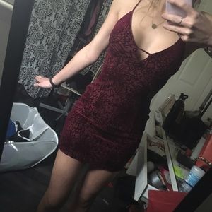 Free people red velvet evening dress.