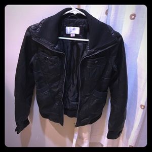 Black leather jacket