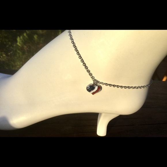 Jewelry - American Flag Heart Anklet