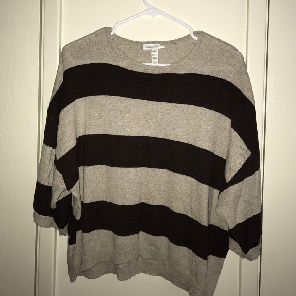 Brown and tan striped sweater