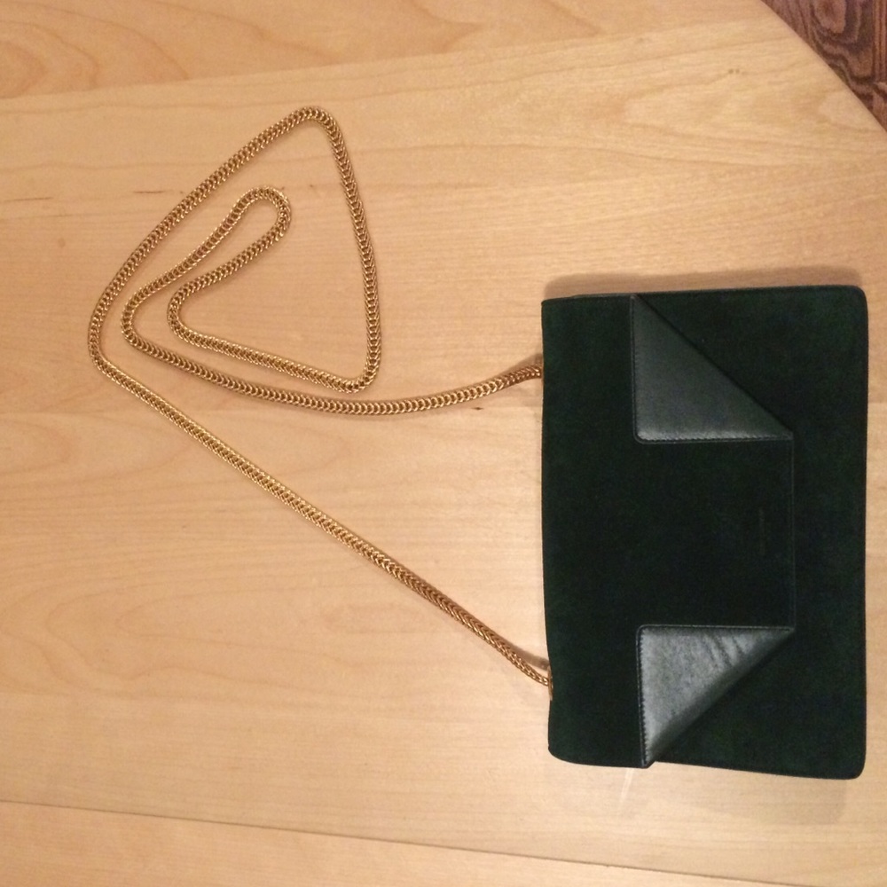 Big sale!!!Saint Laurent suede bag with gold chain