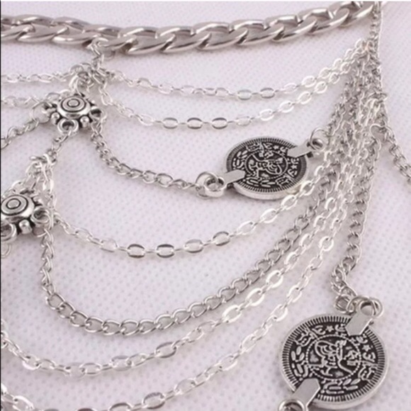 Coin Tassel Barefoot Beach Boho Sandal Anklet - Picture 3 of 4