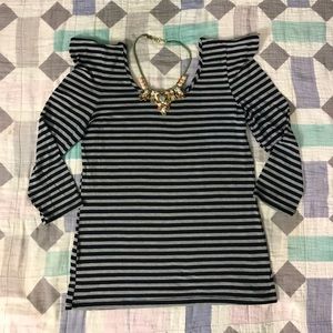 Sparkle and Fade strong shoulder striped tee